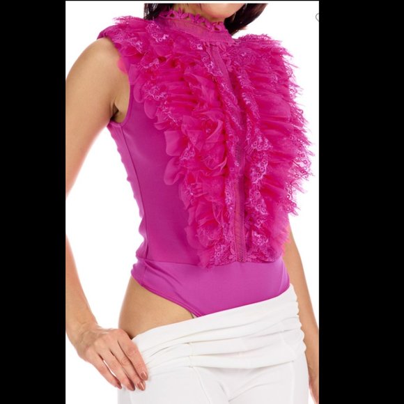 Pink Ruffle Bodysuit - Picture 3 of 4